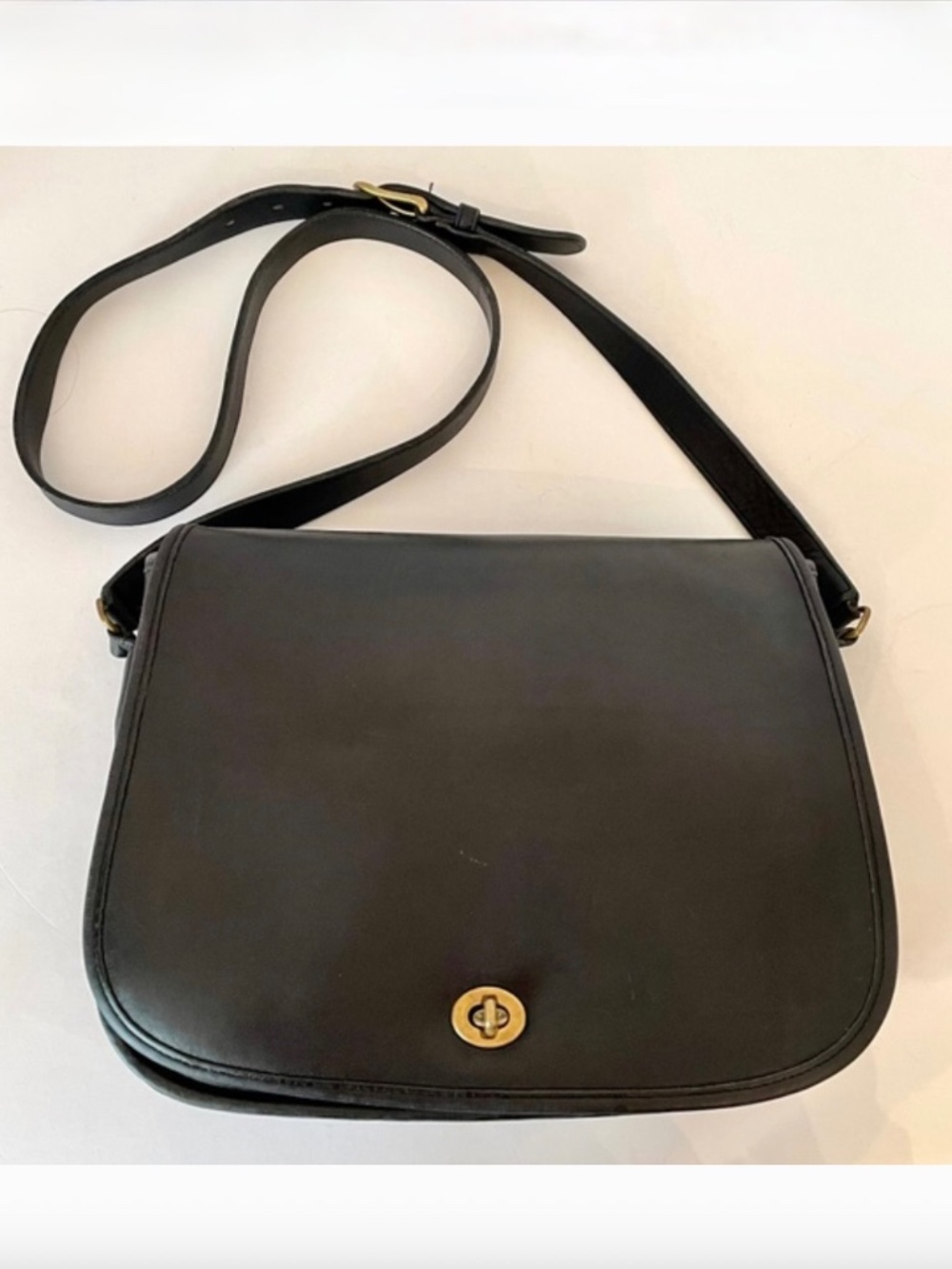 Vintage COACH Ranch Bag Black Glove Tanned Leather USA 9852 Rare